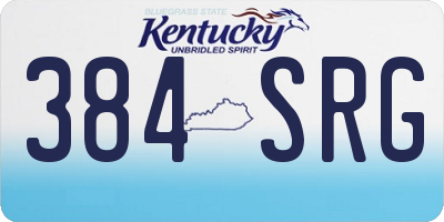 KY license plate 384SRG