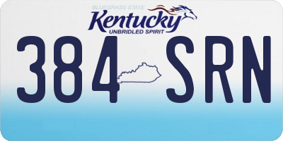 KY license plate 384SRN