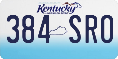 KY license plate 384SRO