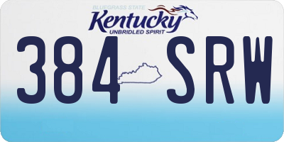 KY license plate 384SRW