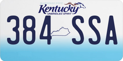 KY license plate 384SSA
