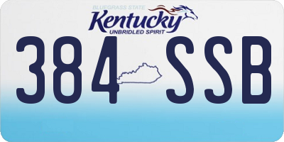 KY license plate 384SSB