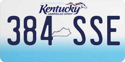 KY license plate 384SSE