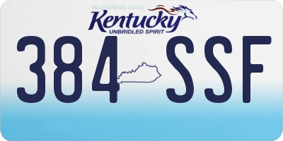 KY license plate 384SSF