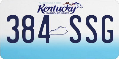 KY license plate 384SSG