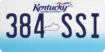 KY license plate 384SSI
