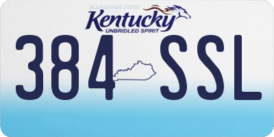 KY license plate 384SSL