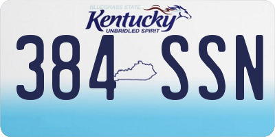 KY license plate 384SSN