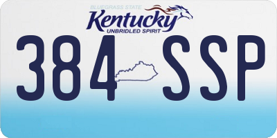 KY license plate 384SSP