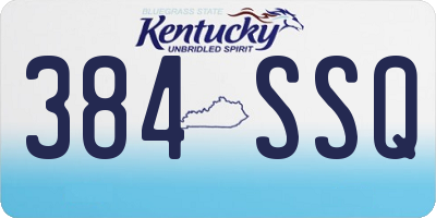 KY license plate 384SSQ