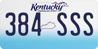 KY license plate 384SSS