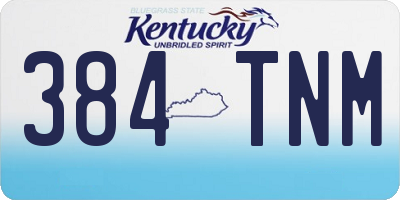 KY license plate 384TNM