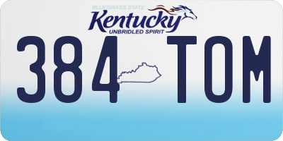 KY license plate 384TOM