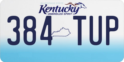 KY license plate 384TUP