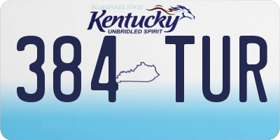 KY license plate 384TUR