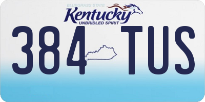 KY license plate 384TUS