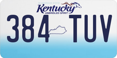 KY license plate 384TUV
