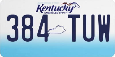 KY license plate 384TUW