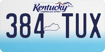 KY license plate 384TUX