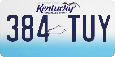 KY license plate 384TUY