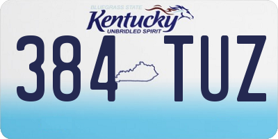 KY license plate 384TUZ