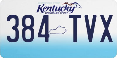 KY license plate 384TVX