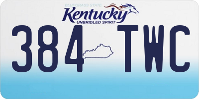 KY license plate 384TWC