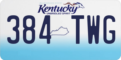KY license plate 384TWG