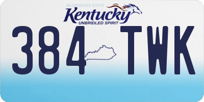 KY license plate 384TWK