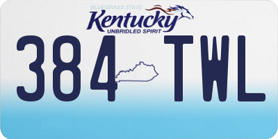KY license plate 384TWL