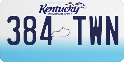 KY license plate 384TWN