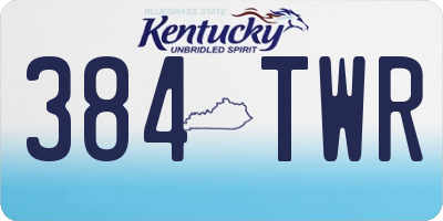 KY license plate 384TWR