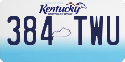 KY license plate 384TWU