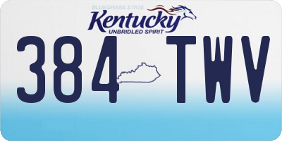 KY license plate 384TWV