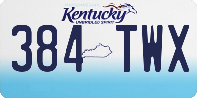 KY license plate 384TWX