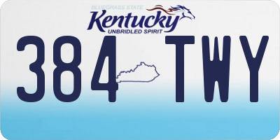 KY license plate 384TWY
