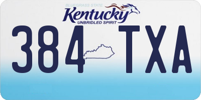 KY license plate 384TXA