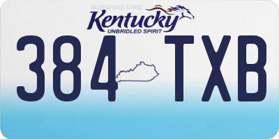 KY license plate 384TXB