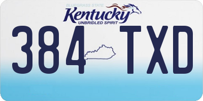 KY license plate 384TXD