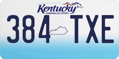 KY license plate 384TXE