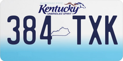 KY license plate 384TXK