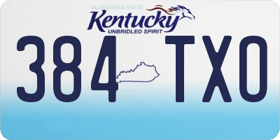 KY license plate 384TXO