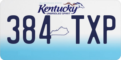 KY license plate 384TXP
