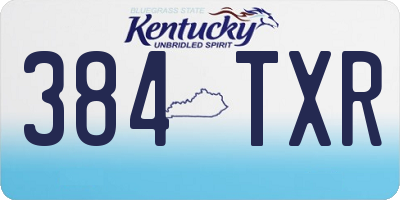 KY license plate 384TXR