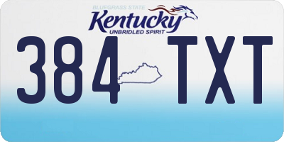 KY license plate 384TXT