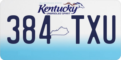 KY license plate 384TXU