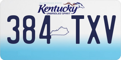 KY license plate 384TXV