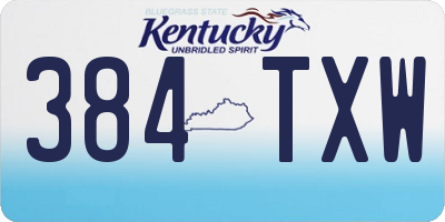 KY license plate 384TXW