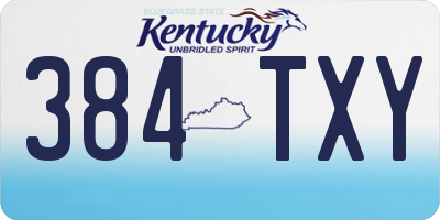 KY license plate 384TXY