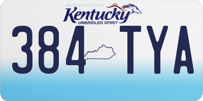 KY license plate 384TYA